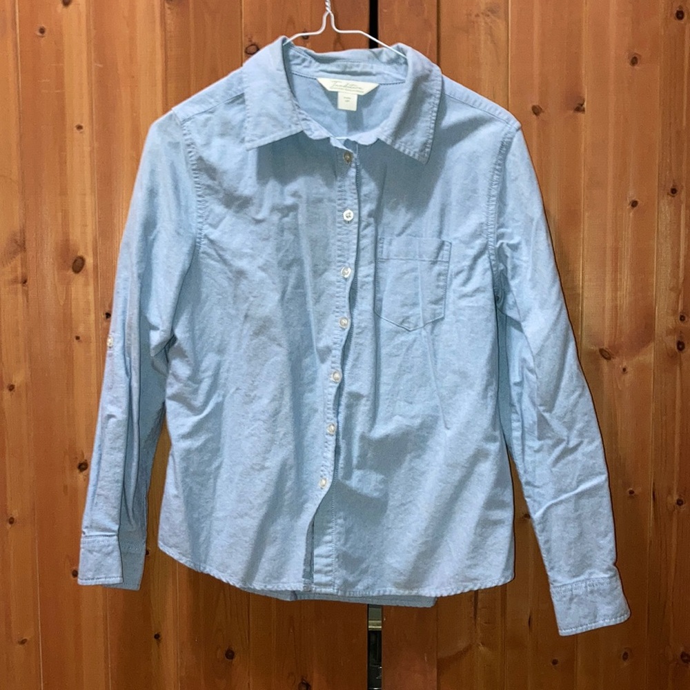 Light blue Cotton button shirt